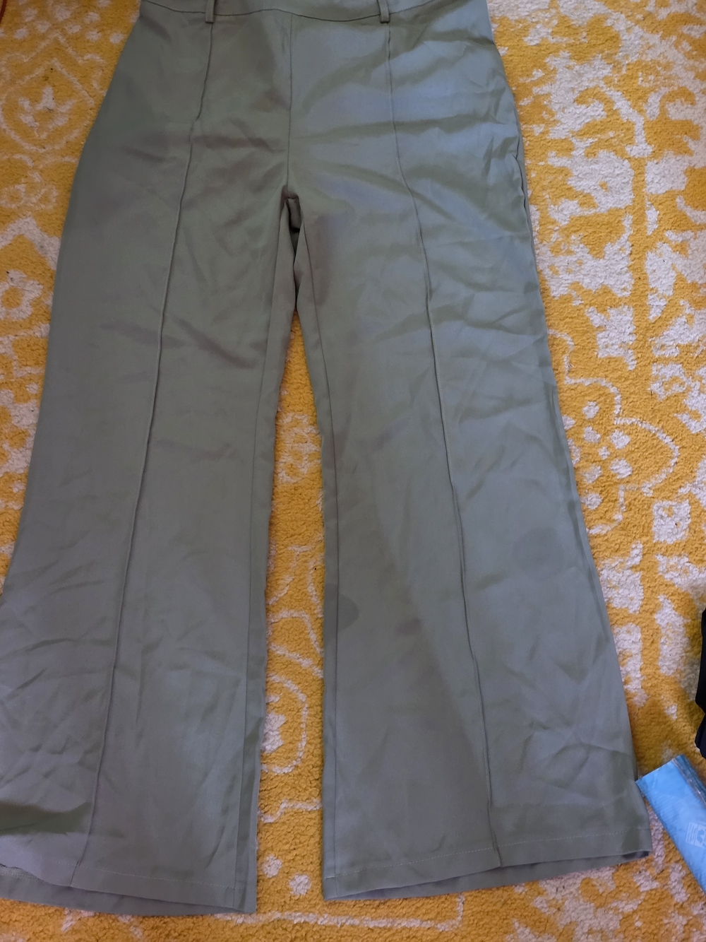 SHEIN Olive Green Wide-Leg Trousers